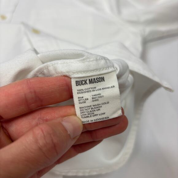 Buck Mason Button Down Long Sleeve Oxford Shirt Men's Large - Picture 8 of 14